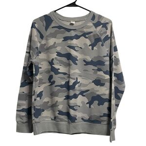 Blue and Gray Camo Print Sweatshirt Size M